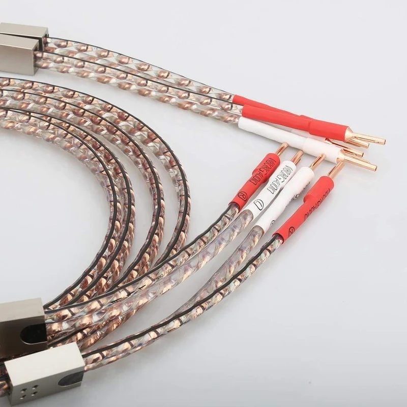 Neues Paar Viborg VS903 Flachkupfer-Lautsprecherkabel für Audiophile, HiFi-Lautsprecherkabel mit reinem Kupferstecker für Heimkino