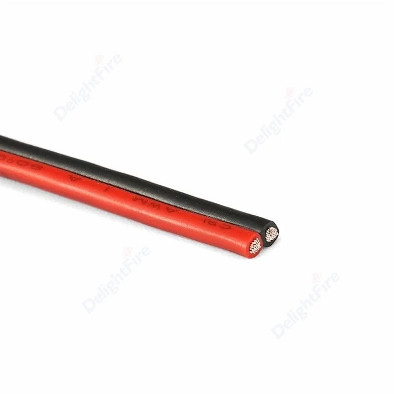 UL2468 2 Pin Elektrische Drähte 28/26/24/22/20/18 AWG Rot Schwarz Flachbandkabel Lautsprecherkabel Für LED Car Audio 12 V JST Stecker