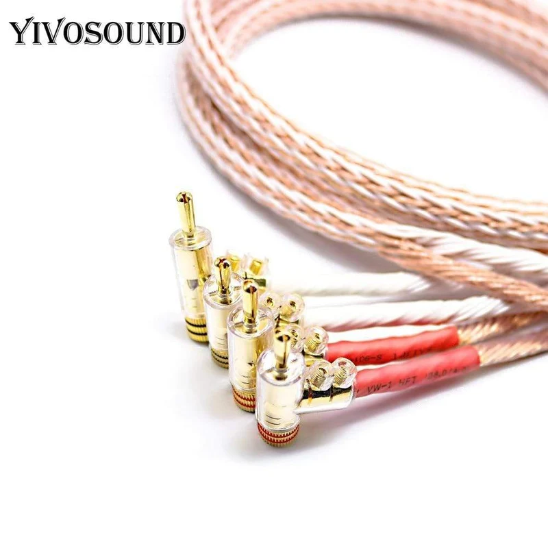 XSSH Audio Hi-End DIY HIFI versilberter Y-förmiger Spaten auf Bananenstecker 12TC 24-adriges Lautsprecherkabel