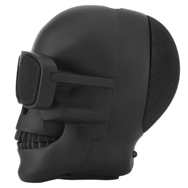 Totenkopf-Lautsprecher, tragbarer kabelloser Mini-Stereolautsprecher, HD-Sound, einzigartig verstärkter Bass, Sonnenbrillen-Totenkopf-Lautsprecher
