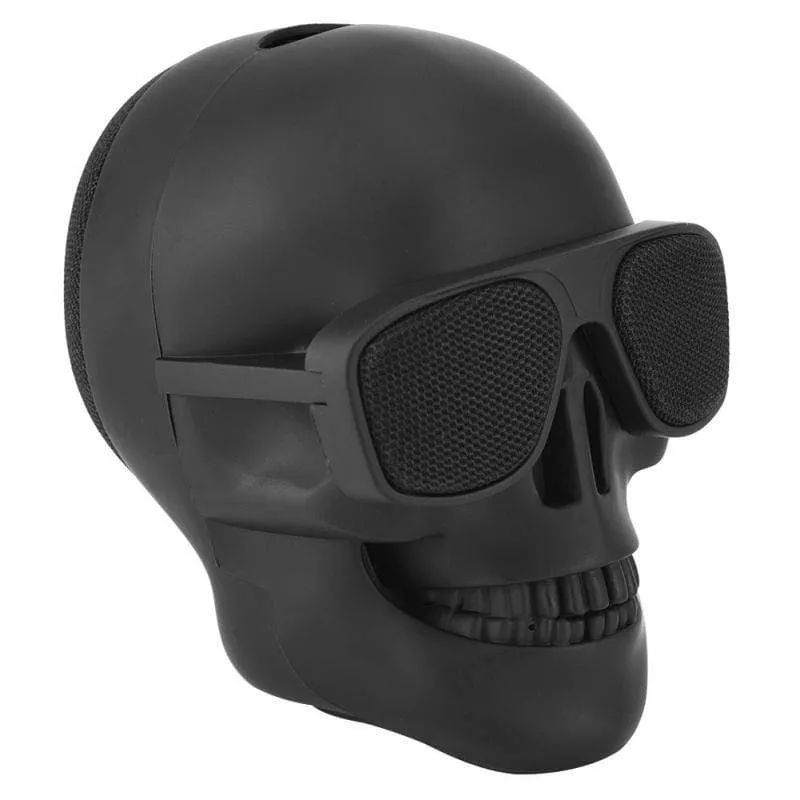 Totenkopf-Lautsprecher, tragbarer kabelloser Mini-Stereolautsprecher, HD-Sound, einzigartig verstärkter Bass, Sonnenbrillen-Totenkopf-Lautsprecher