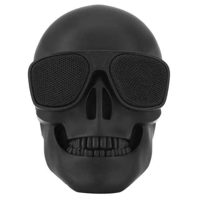 Totenkopf-Lautsprecher, tragbarer kabelloser Mini-Stereolautsprecher, HD-Sound, einzigartig verstärkter Bass, Sonnenbrillen-Totenkopf-Lautsprecher