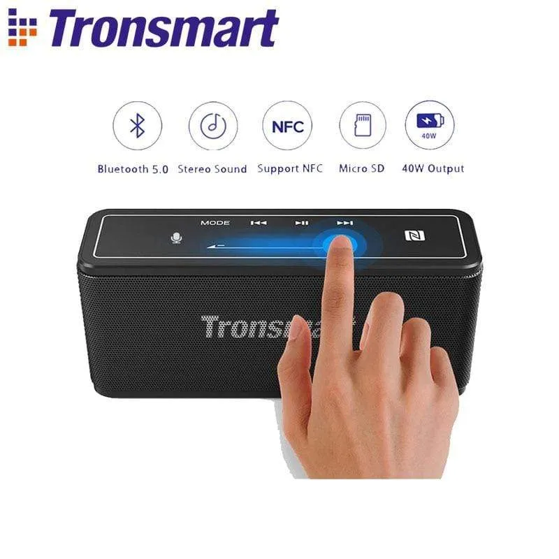 Tronsmart Mega Bluetooth 5.0 Lautsprecher Tragbarer Lautsprecher 40 W Colums Touch Control Soundbar unterstützt Sprachassistent, NFC, MicroSD