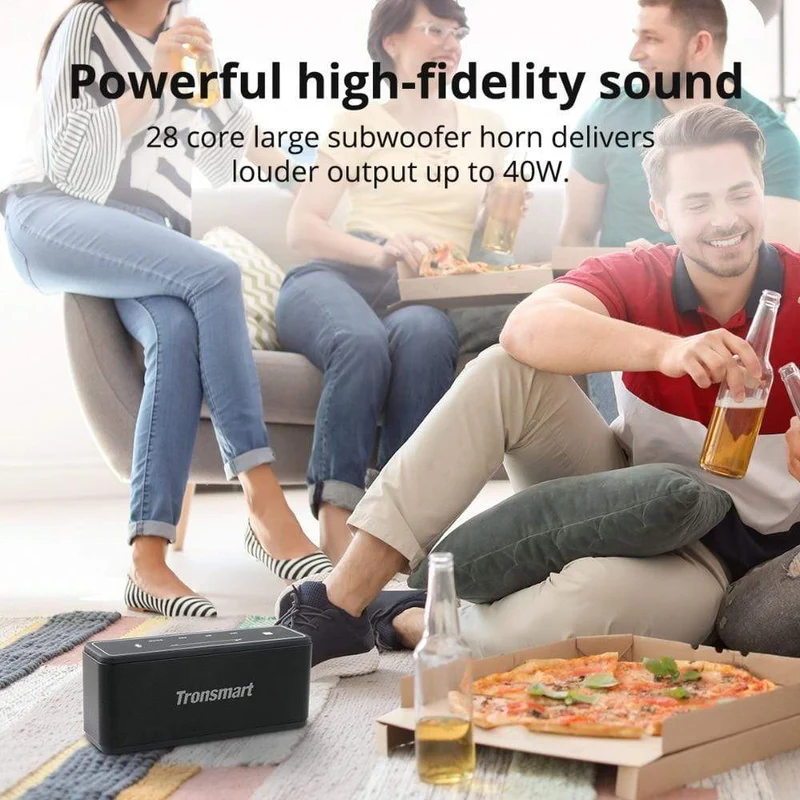 Tronsmart Mega Bluetooth 5.0 Lautsprecher Tragbarer Lautsprecher 40 W Colums Touch Control Soundbar unterstützt Sprachassistent, NFC, MicroSD