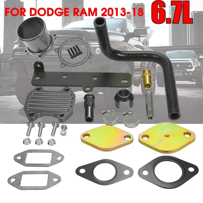Motor-AGR-Kühler-Kit und Drosselklappen-Lösch-Kit und Block-Off-Platten-Kit für Dodge Ram 2013 2014 2015 2016 2017 2018 6.7 l Diesel