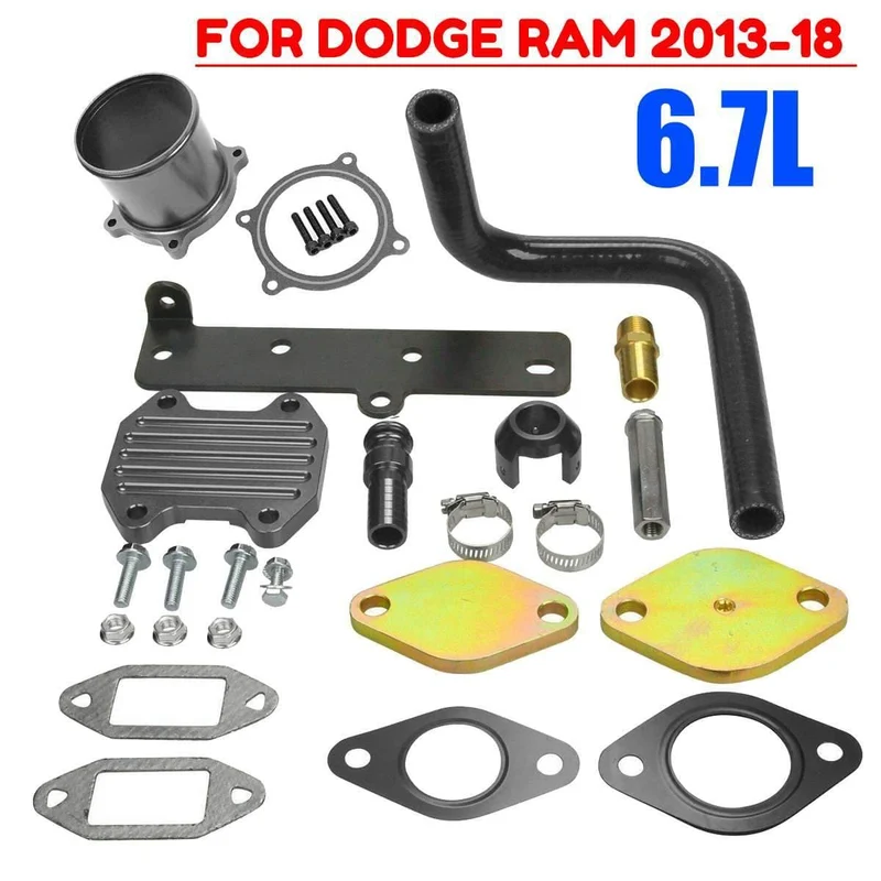 Motor-AGR-Kühler-Kit und Drosselklappen-Lösch-Kit und Block-Off-Platten-Kit für Dodge Ram 2013 2014 2015 2016 2017 2018 6.7 l Diesel