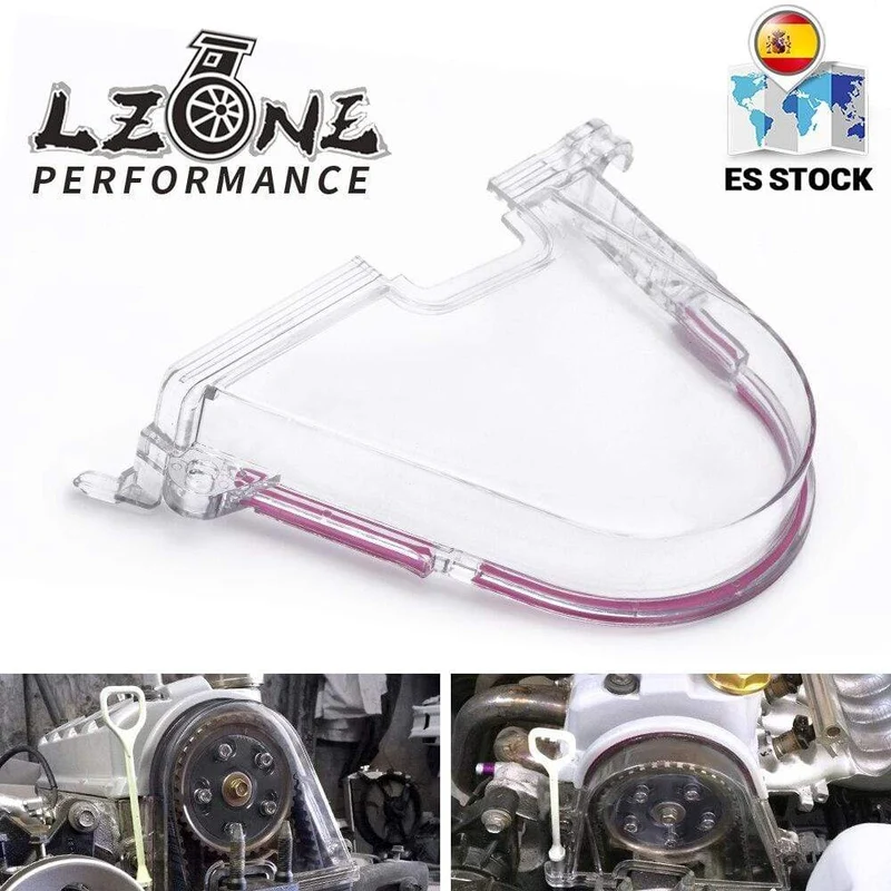 Top One transparente Nockengetriebeabdeckung, Zahnriemen, Turbo-Kurbelscheibe für Honda 96–00 EK mit PQY-Aufkleber JR6337
