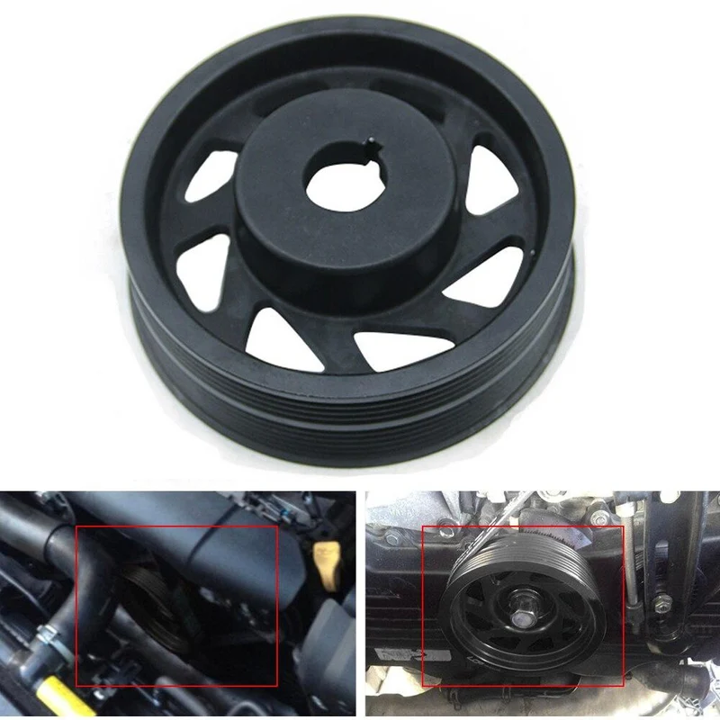 Racing Performance Kurbelwellen-Kurbelwellen-Riemenscheibe für Subaru Impreza WRX Sti Legacy, Aluminium, Schwarz, geringes Gewicht