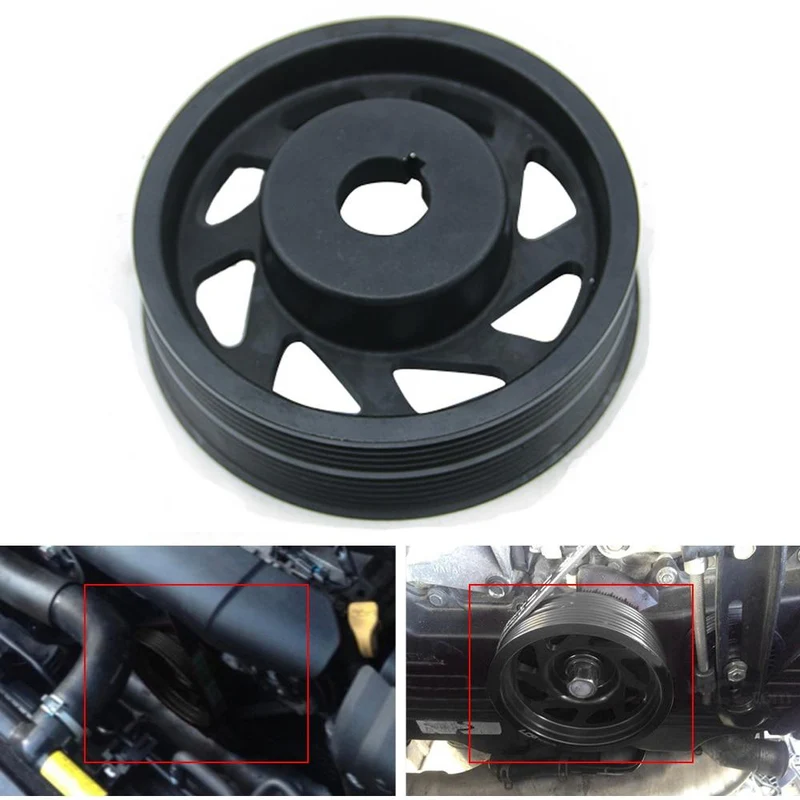Racing Performance Kurbelwellen-Kurbelwellen-Riemenscheibe für Subaru Impreza WRX Sti Legacy, Aluminium, Schwarz, geringes Gewicht