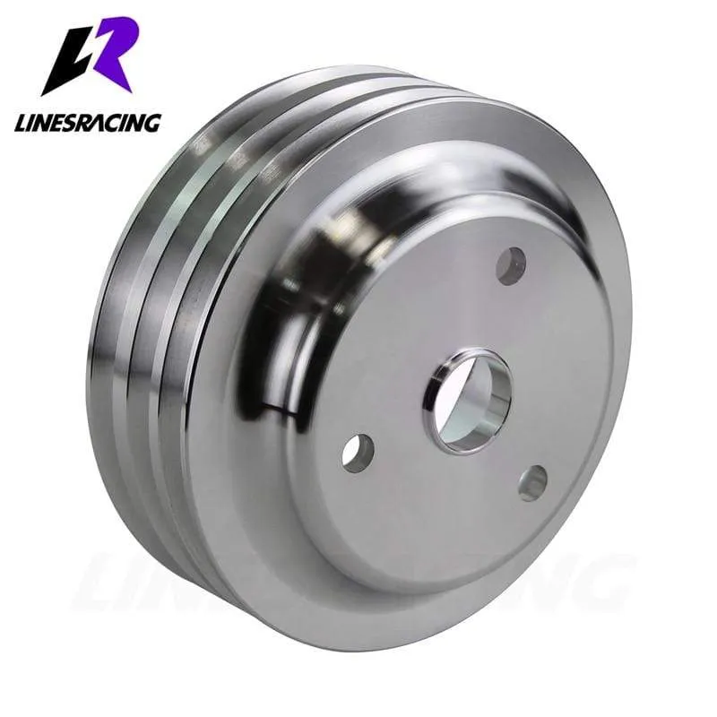 Passend für Small BlockChevy LWP Aluminium 3 Nut Kurbelwellenriemenscheibe Lange Wasserpumpe für Small Block Chevy 350 Kurbel