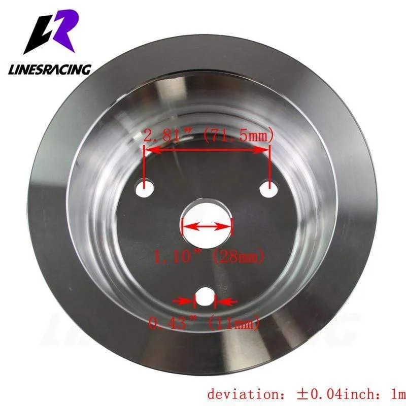 Passend für Small BlockChevy LWP Aluminium 3 Nut Kurbelwellenriemenscheibe Lange Wasserpumpe für Small Block Chevy 350 Kurbel