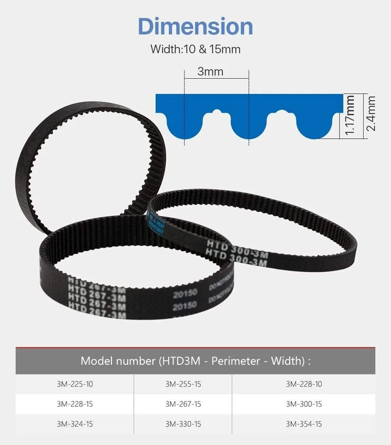 Cloudray HTD 3M Closed-Loop-Gürtel, Gummi-Zahnriemen, verschiedene Getriebe für CO2-Lasergravur-Schneidemaschine/3D-Drucker
