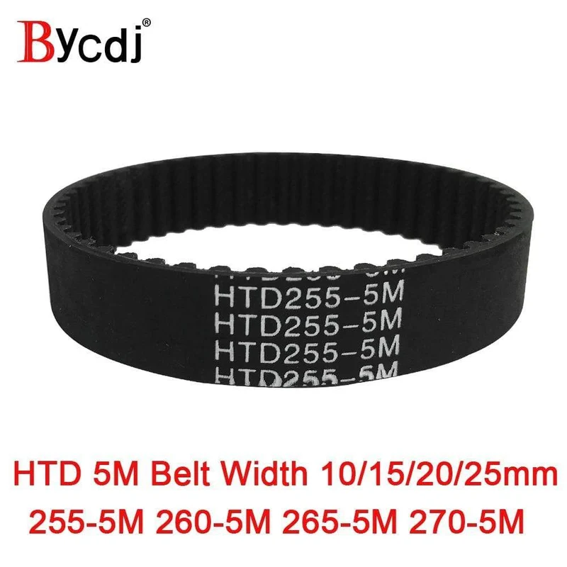 Arc HTD 5M Gummi-Zahnriemen C=255/260/265/270 Breite 10/15/20/25 mm HTD5M Synchronriemen 255-5M 260-5M 265-5M 270-5 geschlossener Kreislauf