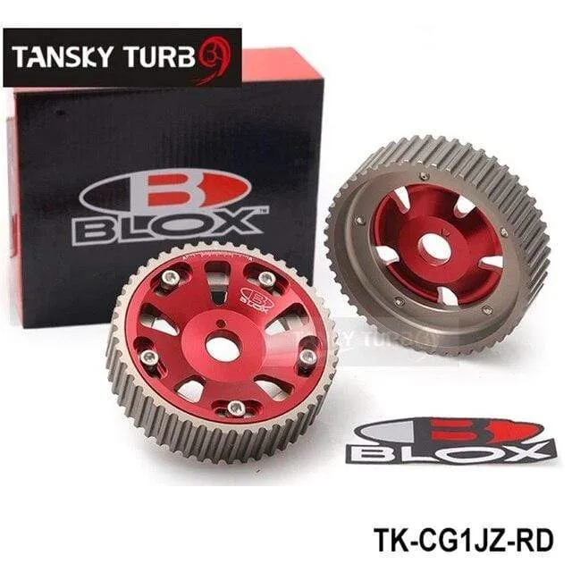 2 Stück verstellbare Nockenwellenräder, Riemenscheibe, Steuergetriebe für Toyota Supra 1JZ 2JZ, TE IN & EX (rot, blau) EP-CG1JZ