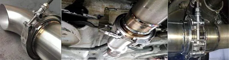 2/2.25/2.5/2.75/3/3.5/4/4.5/5 zoll V-Band Klemme Edelstahl Auspuff Fallrohr Klemme Flache Flansch Montage Auto Zubehör