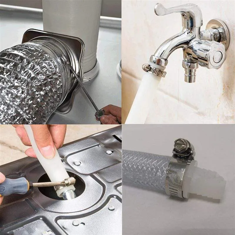 10 stücke Rohr Klemmen Echtem Edelstahl Schlauch Clips Kraftstoff Schlauch Rohr Klemmen Schneckengetriebe Langlebig Anti-oxidation