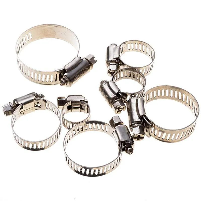 10 stücke Rohr Klemmen Echtem Edelstahl Schlauch Clips Kraftstoff Schlauch Rohr Klemmen Schneckengetriebe Langlebig Anti-oxidation