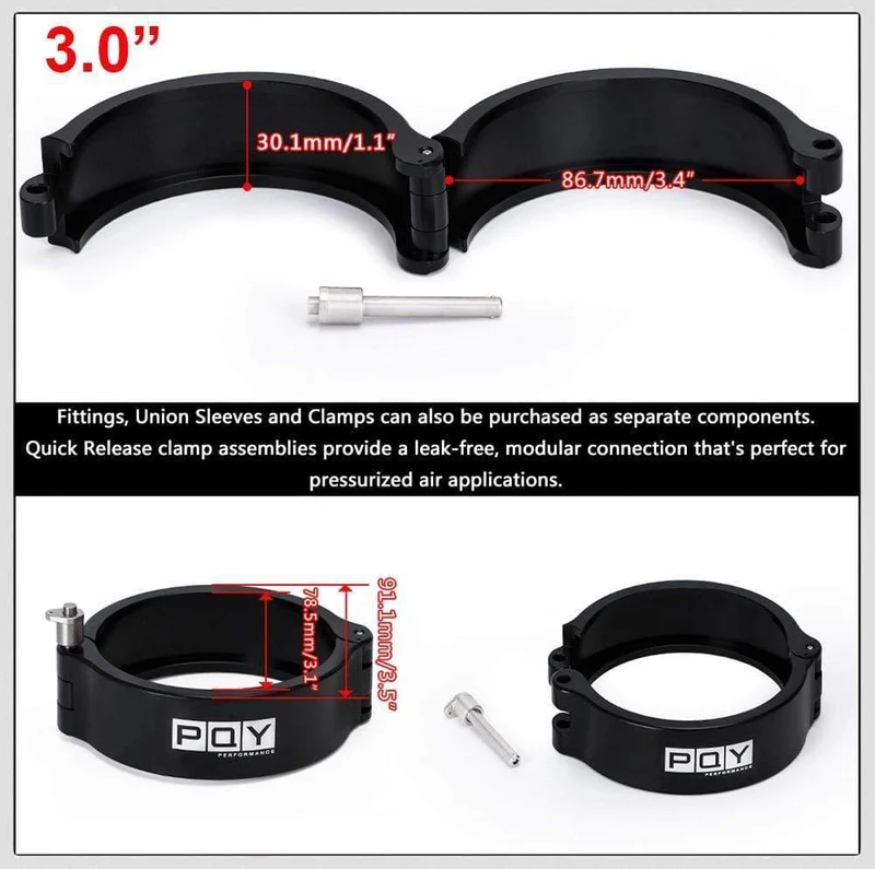 1 Stück 2.0" 2.5" 3.0" 3.5" 4.0" Klemmsystem Montage Auspuff V-Band Klemme Schnellspanner für OD Auspuff/Ladeluftkühler Rohr/Turbo