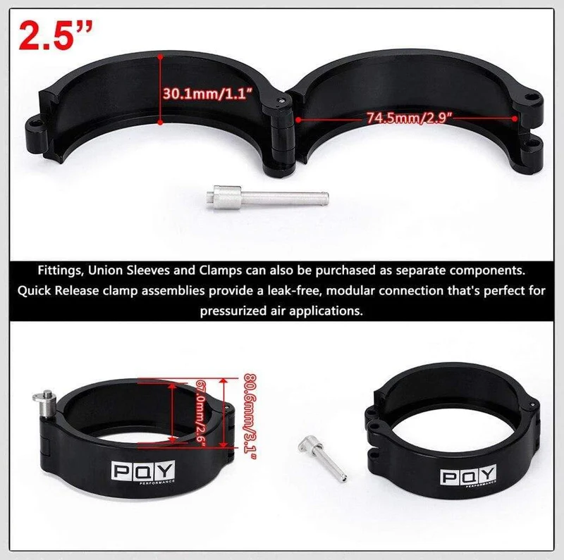 1 Stück 2.0" 2.5" 3.0" 3.5" 4.0" Klemmsystem Montage Auspuff V-Band Klemme Schnellspanner für OD Auspuff/Ladeluftkühler Rohr/Turbo