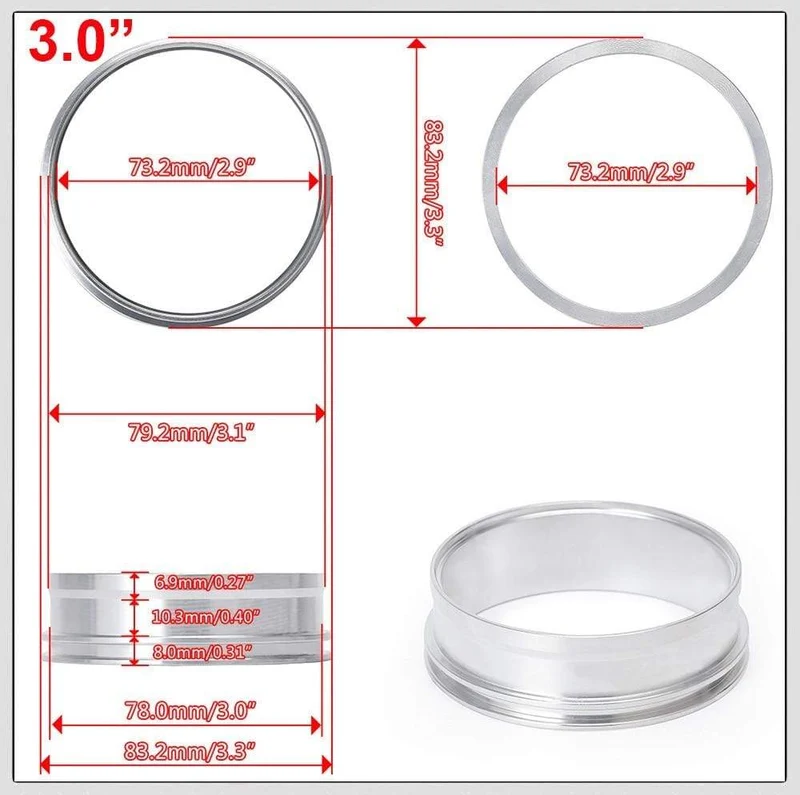 1 Stück 2.0" 2.5" 3.0" 3.5" 4.0" Klemmsystem Montage Auspuff V-Band Klemme Schnellspanner für OD Auspuff/Ladeluftkühler Rohr/Turbo