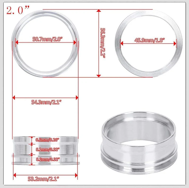 1 Stück 2.0" 2.5" 3.0" 3.5" 4.0" Klemmsystem Montage Auspuff V-Band Klemme Schnellspanner für OD Auspuff/Ladeluftkühler Rohr/Turbo