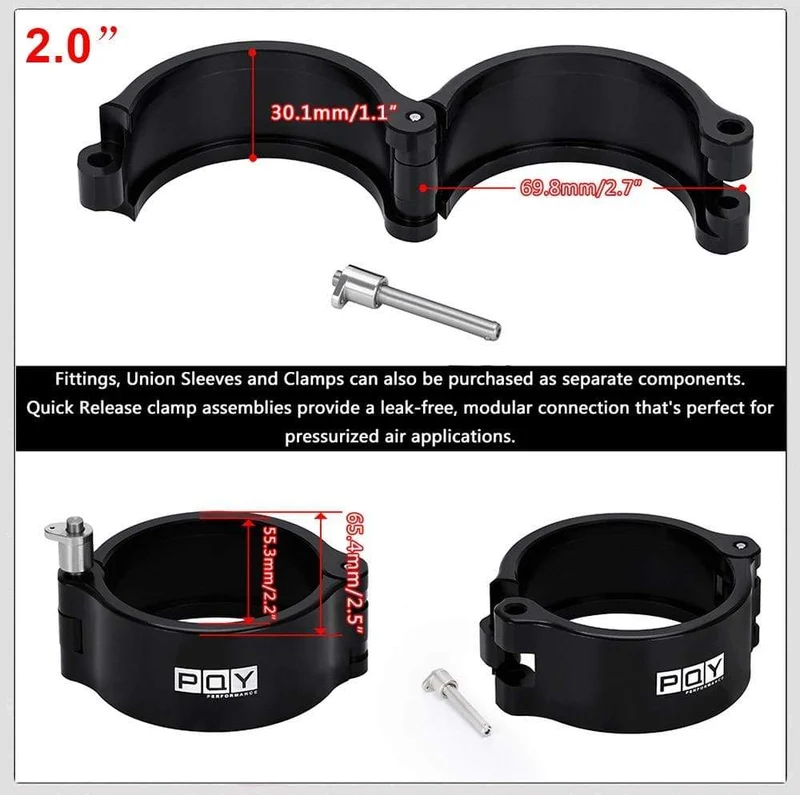 1 Stück 2.0" 2.5" 3.0" 3.5" 4.0" Klemmsystem Montage Auspuff V-Band Klemme Schnellspanner für OD Auspuff/Ladeluftkühler Rohr/Turbo