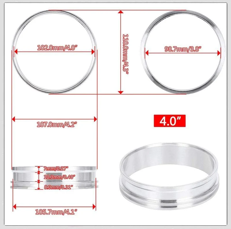 1 Stück 2.0" 2.5" 3.0" 3.5" 4.0" Klemmsystem Montage Auspuff V-Band Klemme Schnellspanner für OD Auspuff/Ladeluftkühler Rohr/Turbo