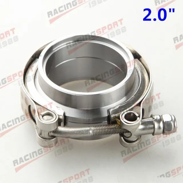 1.5" 1.75" 2" 2.25" 2.5" 2.75" 3" 3.5" 4"Turbo-Auspuff-V-Band-Klemme und Baustahl-Flanschsatz mit Außen- und Innengewinde