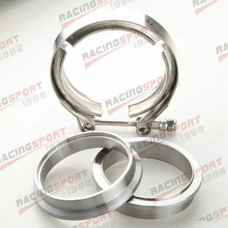 1.5" 1.75" 2" 2.25" 2.5" 2.75" 3" 3.5" 4"Turbo-Auspuff-V-Band-Klemme und Baustahl-Flanschsatz mit Außen- und Innengewinde