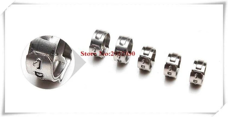 Mittleren größe rohr Klemmen Hohe Qualität 4PCS Edelstahl 304 Einzigen Ohr Schlauch Klemmen Sortiment