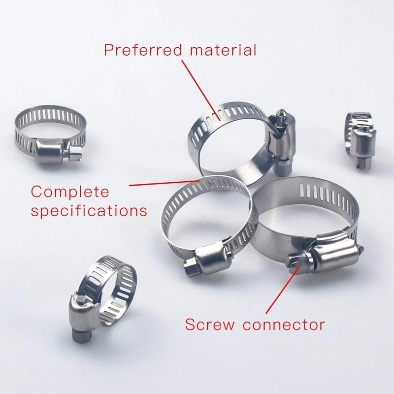 5 Stück 6 mm-25 mm Mini-Kraftstoffleitungsrohr-Schlauchschellen aus Edelstahl, optionale Größe für Luftschlauch, Wasserleitung, Kraftstoffschlauch, Silikon