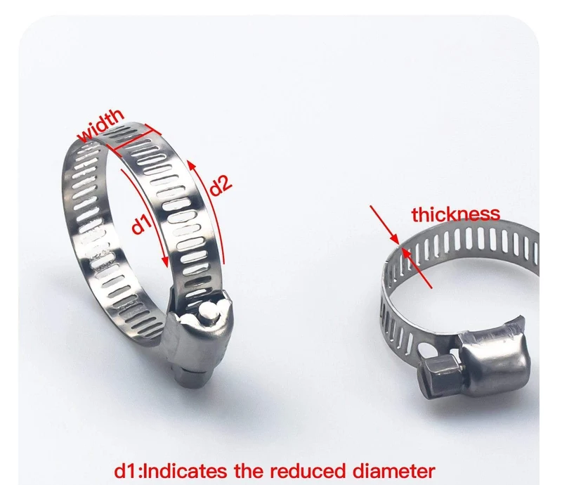 5 Stück 6 mm-25 mm Mini-Kraftstoffleitungsrohr-Schlauchschellen aus Edelstahl, optionale Größe für Luftschlauch, Wasserleitung, Kraftstoffschlauch, Silikon