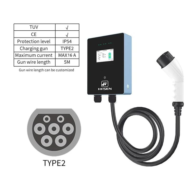 EV-Ladegerät Wallbox-Station 16 Ampere Elektrofahrzeug-Ladegerät EVSE 3.84 kW Kompatibel für alle Elektro-EV-Autos j1772 Typ2 240 240 V