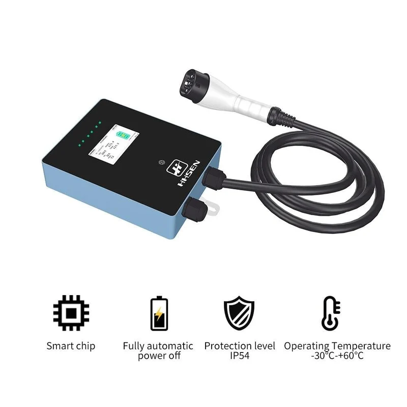 EV-Ladegerät Wallbox-Station 16 Ampere Elektrofahrzeug-Ladegerät EVSE 3.84 kW Kompatibel für alle Elektro-EV-Autos j1772 Typ2 240 240 V