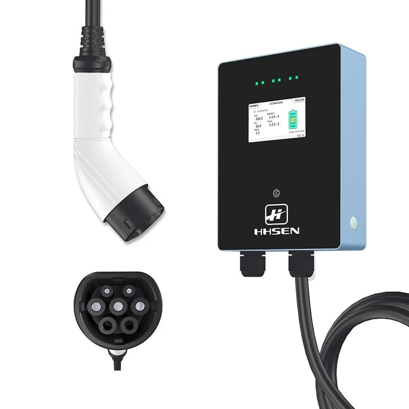 EV-Ladegerät Wallbox-Station 16 Ampere Elektrofahrzeug-Ladegerät EVSE 3.84 kW Kompatibel für alle Elektro-EV-Autos j1772 Typ2 240 240 V