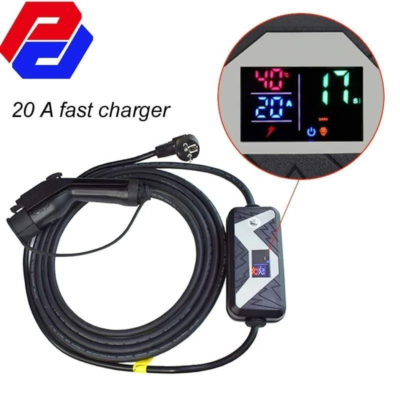 Tragbares EV-Schnellladegerät SAE J1772 10A 13A 16A 20A Home-Ladestation für Elektrofahrzeuge EVSE-Station Typ 1 für Ford für Nissan