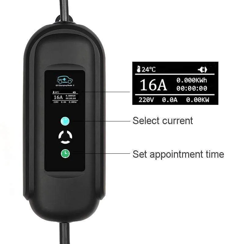 Ladetimer EV-Ladekabel Typ 1 J1772 Typ 2 IEC62196 Timerfunktion Mobile EVSE Elektrofahrzeug Autowarenfabrik