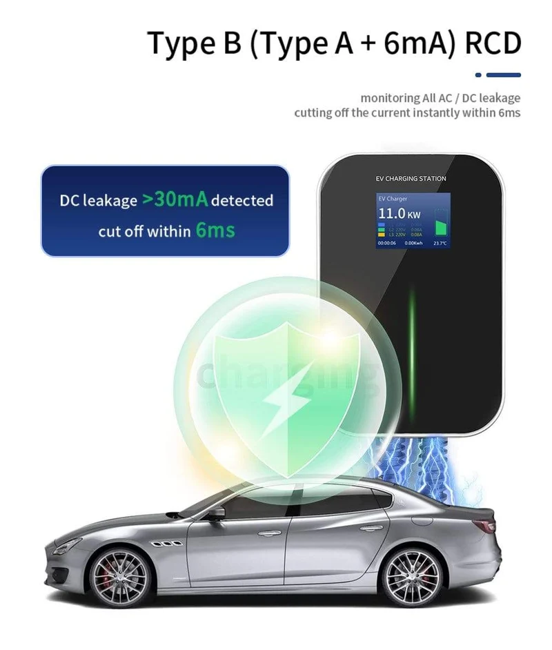 16A 3Phasen EV Ladegerät Ladestation für Elektrofahrzeuge EVSE Wallbox Typ 2 Steckdose IEC 62196-2 für Audi Mercedes-Benz, Hyundai