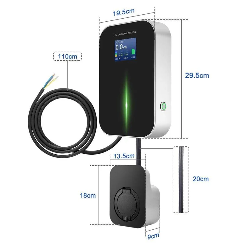 16A 3Phasen EV Ladegerät Ladestation für Elektrofahrzeuge EVSE Wallbox Typ 2 Steckdose IEC 62196-2 für Audi Mercedes-Benz, Hyundai