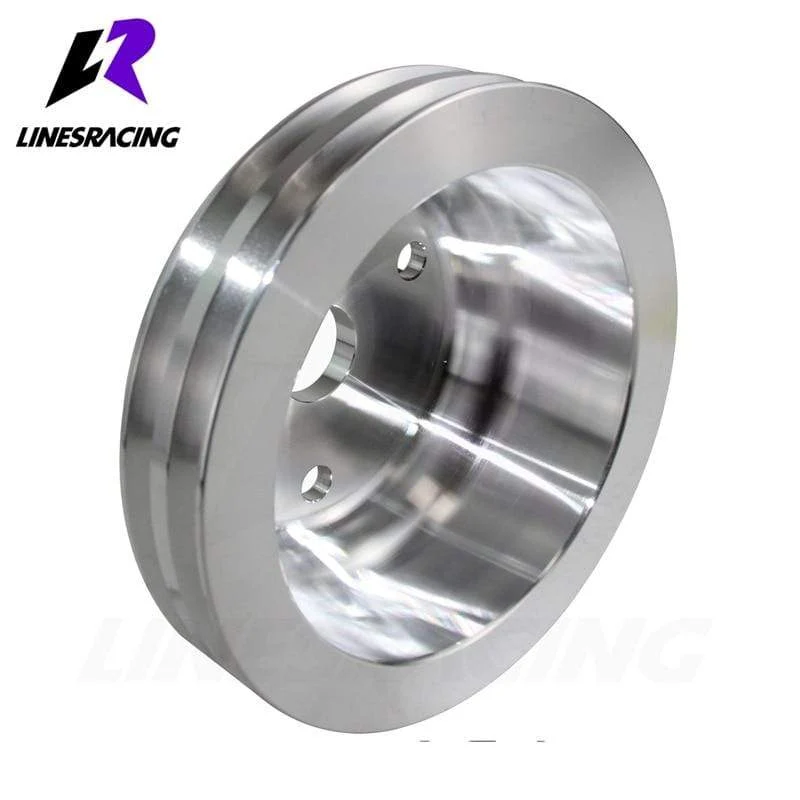 Aluminium Kurbelwellenriemenscheibe Fit für Small Block Chevy 2 Groove LWP Lange Wasserpumpe für 350 Kurbel