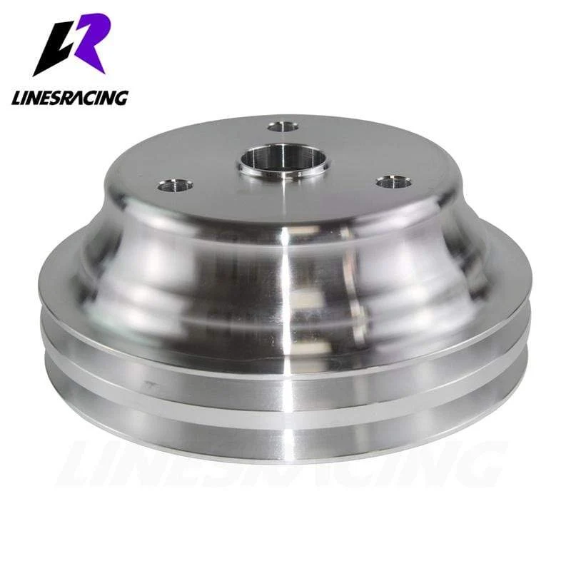 Aluminium Kurbelwellenriemenscheibe Fit für Small Block Chevy 2 Groove LWP Lange Wasserpumpe für 350 Kurbel