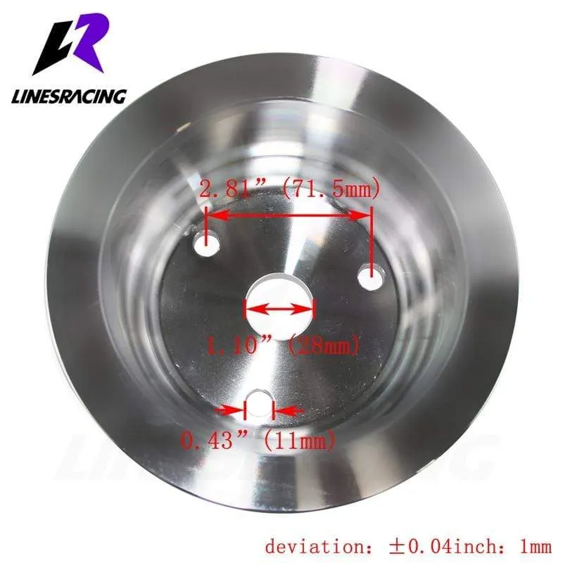 Aluminium Kurbelwellenriemenscheibe Fit für Small Block Chevy 2 Groove LWP Lange Wasserpumpe für 350 Kurbel