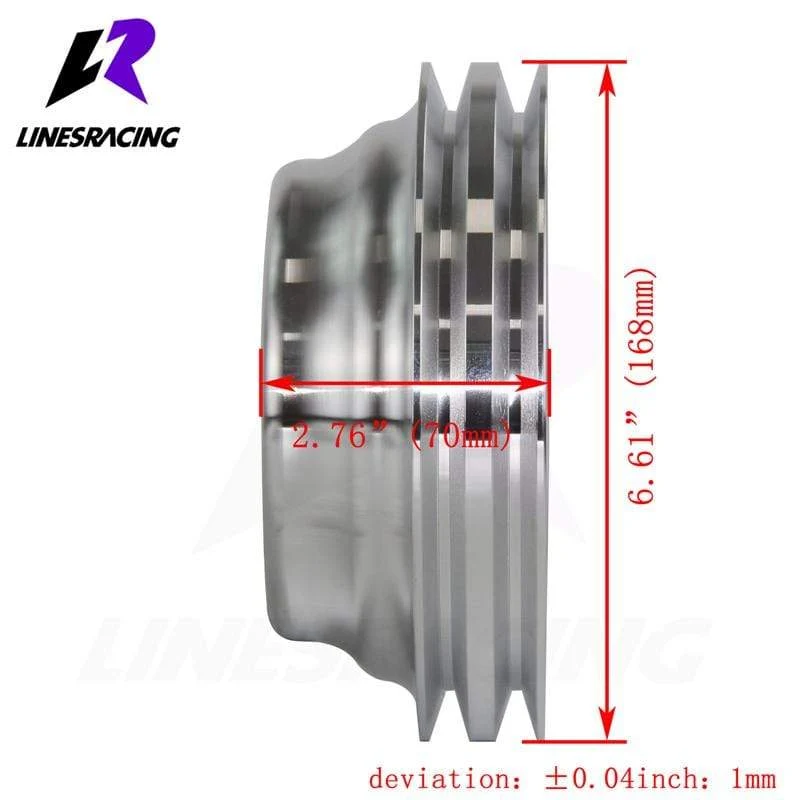 Aluminium Kurbelwellenriemenscheibe Fit für Small Block Chevy 2 Groove LWP Lange Wasserpumpe für 350 Kurbel