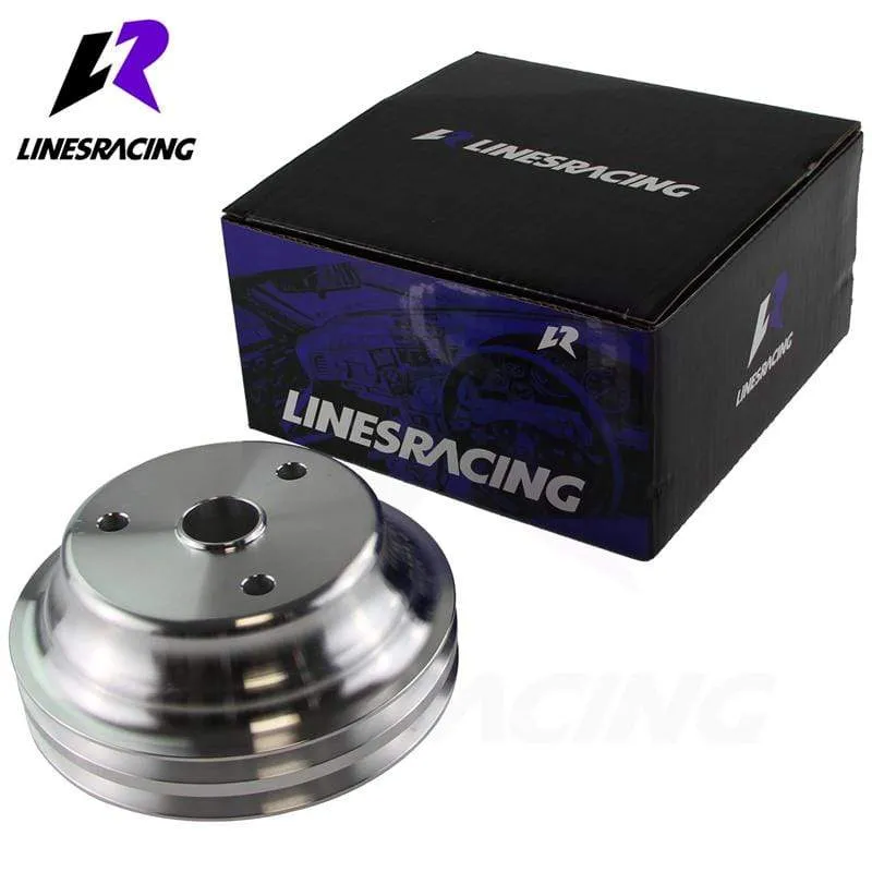 Aluminium Kurbelwellenriemenscheibe Fit für Small Block Chevy 2 Groove LWP Lange Wasserpumpe für 350 Kurbel