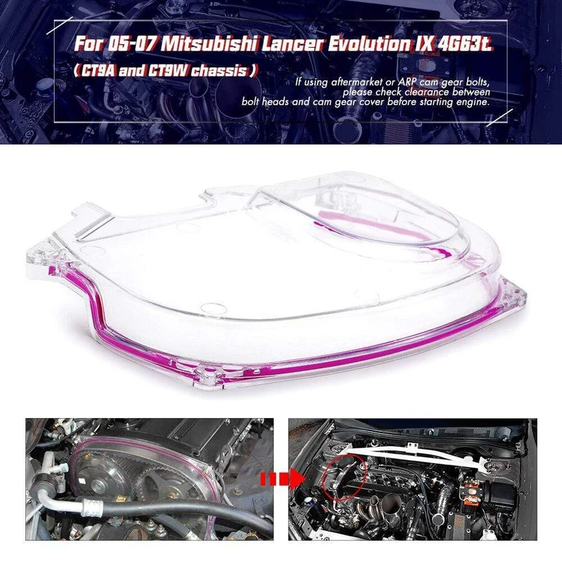 Klar Cam Getriebe Abdeckung Zahnriemen Pulley Für Mitsubishi Lancer Evolution EVO 9 IX Mivec 4G63 JR6334