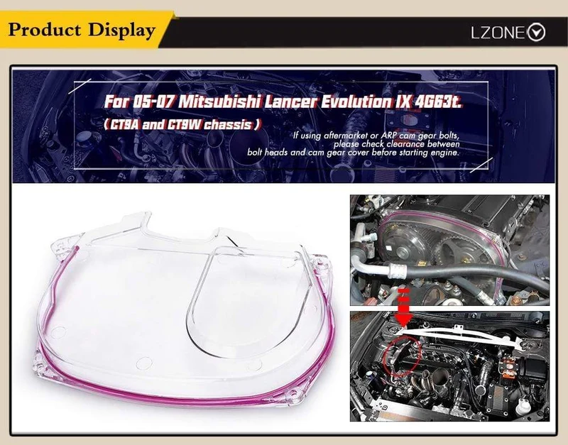 Klar Cam Getriebe Abdeckung Zahnriemen Pulley Für Mitsubishi Lancer Evolution EVO 9 IX Mivec 4G63 JR6334