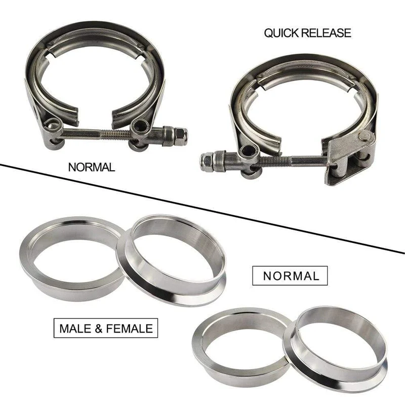 2" 2.5" 3" 3.5" 4" Auto Motorrad Stahl Edelstahl Flansch V-Band Auspuffschelle V-Band 1.5 2 2.5 3 3.5 4 Zoll Vband Schellen