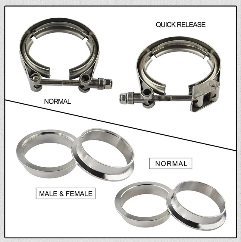 2" 2.5" 3" 3.5" 4" Auto Motorrad Stahl Edelstahl Flansch V-Band Auspuffschelle V-Band 1.5 2 2.5 3 3.5 4 Zoll Vband Schellen