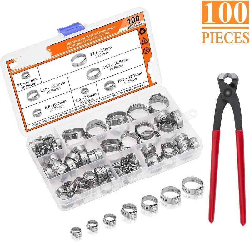 2 Stück/Lot Edelstahl 304 Schneckenantrieb-Schlauchschelle – Kraftstoffrohr-Schlauchklemmen