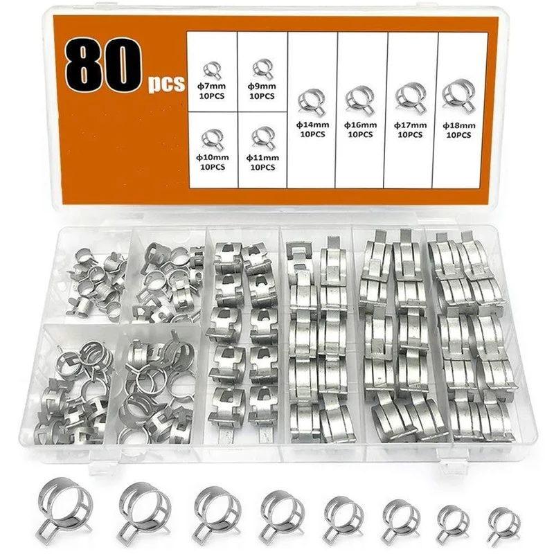 2 Stück/Lot Edelstahl 304 Schneckenantrieb-Schlauchschelle – Kraftstoffrohr-Schlauchklemmen